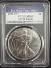 2020-(W) Silver American Eagle 1 Oz. PCGS MS 69 West Point Mint