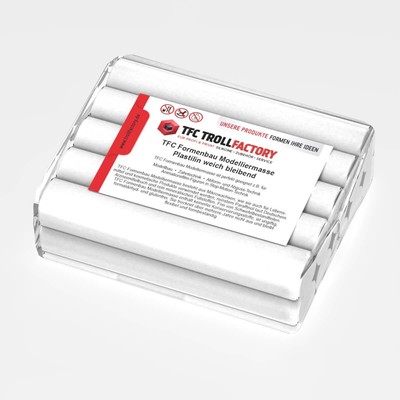 TFC Modelliermasse weiss Plastilin weich bleibend schwefelfrei 2,5kg (5x500g)