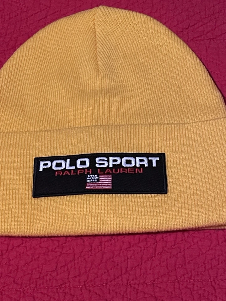 Polo Deportivo Amarillo Gorro Gorra Ralph Lauren De Colección Estilo Retro Foto 2 de 2