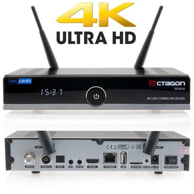 OCTAGON SF8008 4K UHD 2160p H.265 HEVC E2 Linux Dual Wifi DVB-S2X & T2C Combo