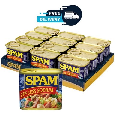 SPAM Less Sodium 12 Oz Pack Of 12 , Fast Delivery