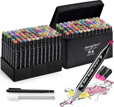 Alcohol,84 Colors Dual Tip Coloring Markers for Adults,Markers for Adults,Giv...