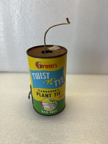 Vintage Grant’s Twist ’n’ Tye Household & Garden Tie Canister w/ Cutter-Preowned