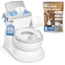 Real Feel 2in1 Potty with Wipes Storage, Flushing Sounds Disposable Liners ...