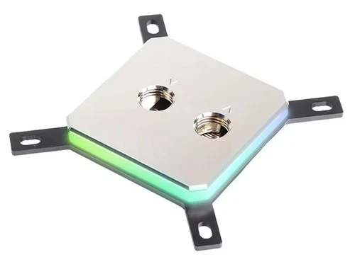 Water Block - Copper/Aluminum/Acrylic - 1/4"- Microfins - Intel 1200/115X - RGB