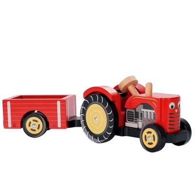 Roter Traktor / Farmyard Tractor & Trailer, by Le Toy Van Holzspielzeug (TV468) 