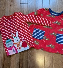 MINI BODEN Girls Christmas Long Sleeve Applique Tunic Shirt Dress Size 5-6 Lot