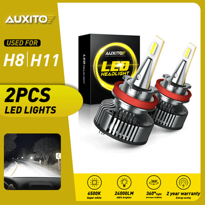 High Power H8 H9 H11 72W 24000LM LED Headlight Bulbs Conversion Kit 6500K CANBUS