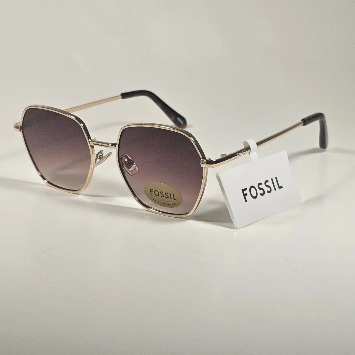 Fossil Sunglasses FAY MS3959 V706 Rose Gold Square Frames with Brown Lenses Fossil FW17 Square Sunglasses Nude Frame Brown Gradient Lens  main image 3