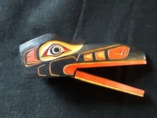 CLASSIC NORTHWEST COAST, "RAVEN" WOOD MASK with MOVABLE MOUTH,  EUG-0725*08427
