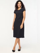 J. Crew Short Sleeve Midi Dress in Black Size 12