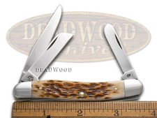 Case xx Knives Medium Stockman Jigged Amber Bone CS Steel Pocket Knife 00039