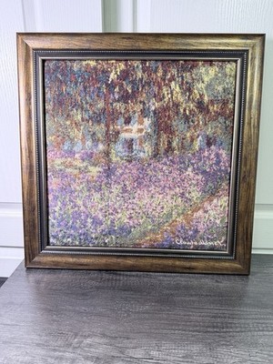 Claude Monet Artist s Garden Giverny Framed Textile Tapestry Wall Art