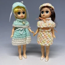 Vintage 1960s Susie Sad Eyes Dolls Pair 8” Deluxe Reading Made in Hong Kong