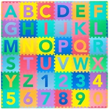 Soft EVA Foam 36-Tile Educational Puzzle Mat - ABC & 123 Learning Fun