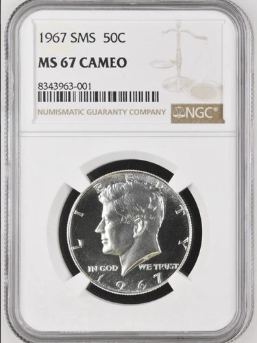1967 SMS MS67 Cameo Kennedy Half Dollar NGC - Free Shipping