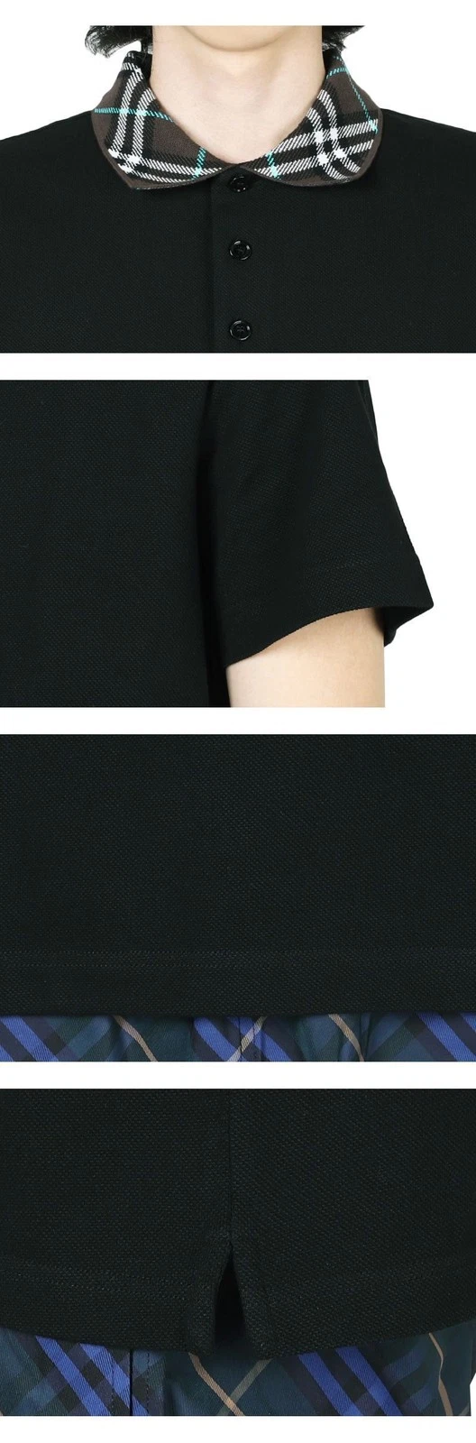 Burberry Polo Uomo Modello Quadri Collo (Nero) 8103865 A1189 132329731