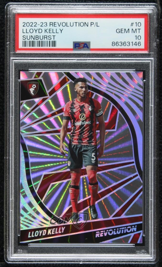 2022 Revolution Premier League Sunburst /50 Lloyd Kelly #10 PSA 10 Rookie RC 8d2