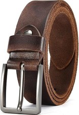 Men  s Top Grain Leather Belts for Men Genuine Solid Belt Workmen 1.5inch Width