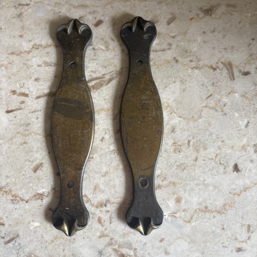 Vtg Backplate Allison Brass Patina Claw Ends Set Of 2 READ