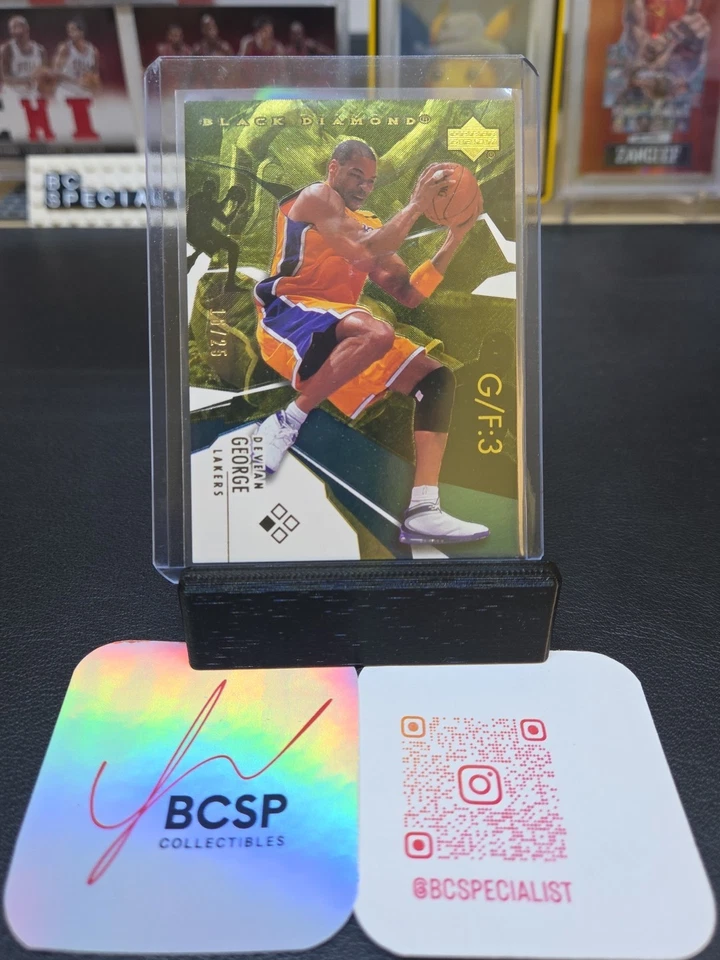 2003-04 UD Black Diamond Gold #72 Deaven George Lakers Champion #16/25 RARE  - Image 4 of 4