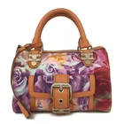 EGA VERSACE Rose Print Canvas Boston Hand Bag MultiColor/8CG0018