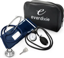 Dixie EMS Aneroid Sphygmomanometer and Dual Head Stethoscope Set with Adult Size