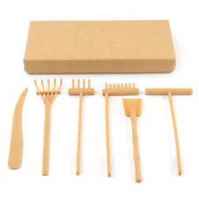 Mini Zen Garden Rake Tools Bamboo Zen Garden Tool Set Zen Garden Rake DIY Roc...