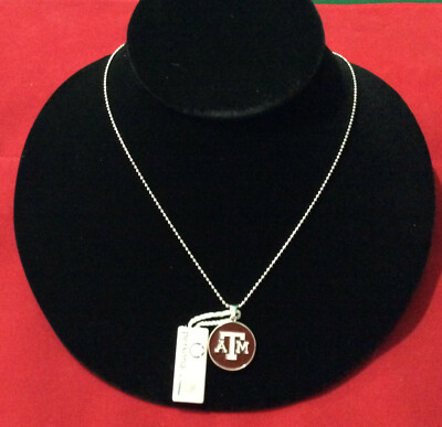 925 Sterling Silver Rhodium-plated Laser-cut Texas A/&M University Medium Enameled Disc Pendant