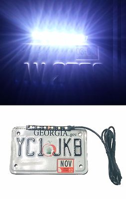 LED License Plate Strip 12v Cool White Light Waterproof Motorcycle Cafe Scramble
