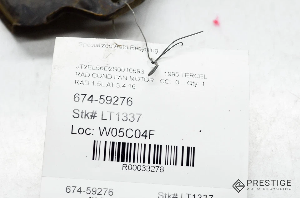 Ventilador de refrigeración radiador Toyota Tercel 1995-1998 OEM Foto 3 de 3