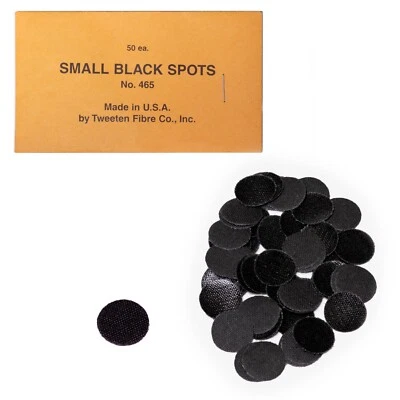 Tweeten Small Black Spots for Pool Billiard Table 50 pcs - 1/2" - Self-Adhesive