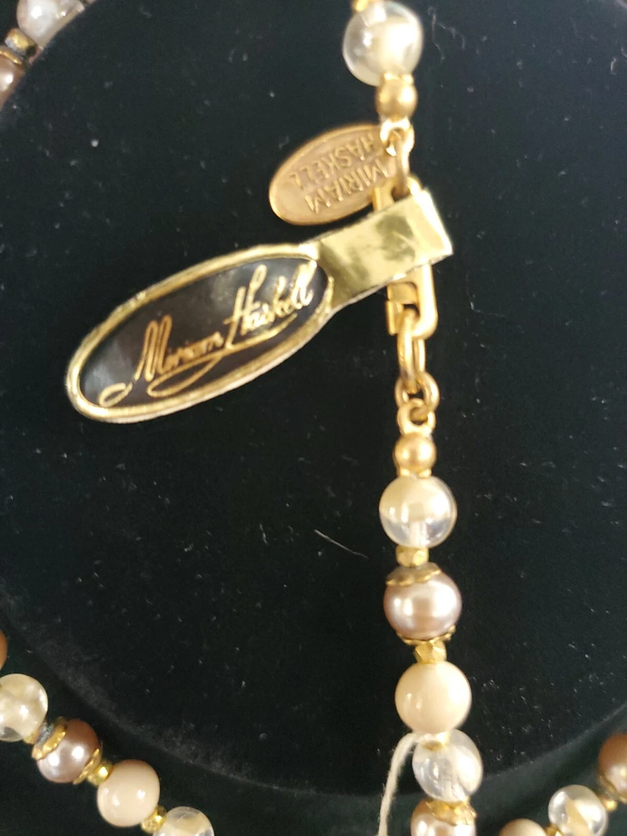 NEW Miriam Haskell faux Pearl Baroque Necklace signed with orig