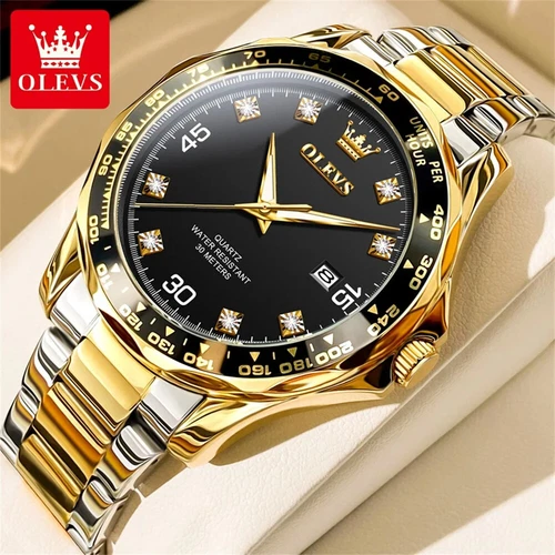 OLEVS Men's Stainless Steel Luminous Business Date Quartz Watch Shock Resistant - Picture 11 of 14