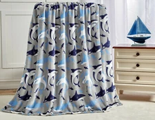 Kate Aurora Ultra Soft & Plush Baby Shark Hypoallergenic Fleece Throw Blanket