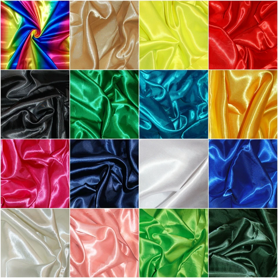 Premium Silky Satin Dress Craft Fabric Plain Luxury Wedding Material 150cm Wide