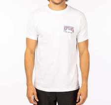 Rip Curl Men's S/S T-Shirt AMERICANA SHRED - White - Large - NWT