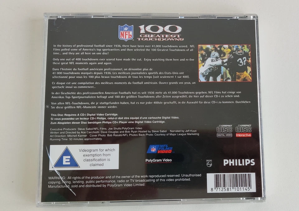 NFL 100 Greatest Touchdowns Football Philips CDI Cd-i VideoCD RegionFree - Image 3 of 3