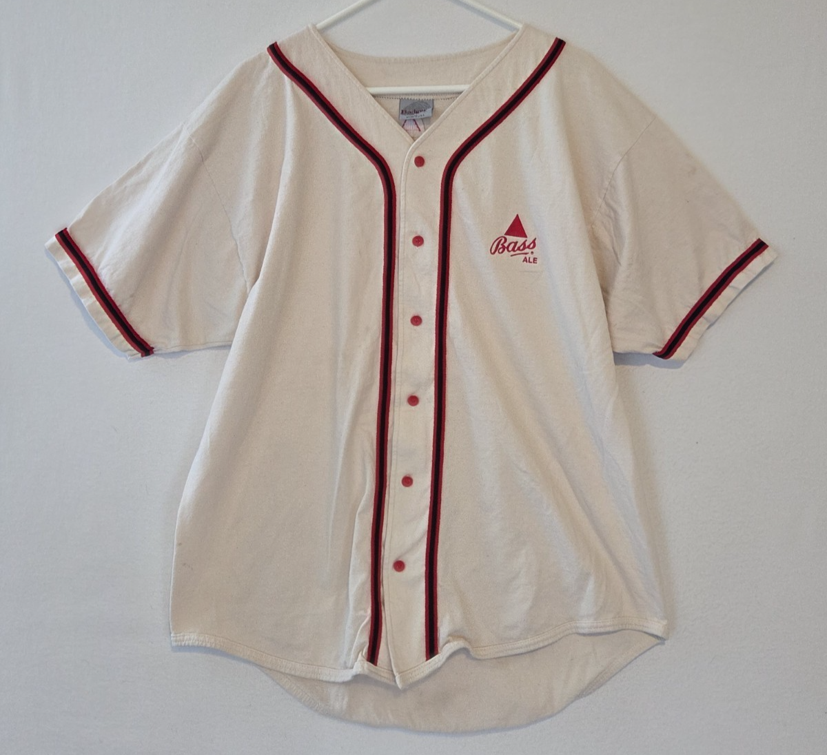 VTG Men's Badger Baseball Jersey Bass Ale Party Drinking Shirt USA MADE SZ XL