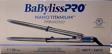 BaBylissPRO Nano Titanium PRIMA3100 Stainless Steel 1” Flat Iron-Brand New