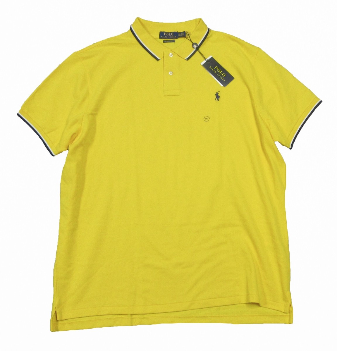 Polo Ralph Lauren Men's Yellow Tipped Custom Slim Fit Short Sleeve