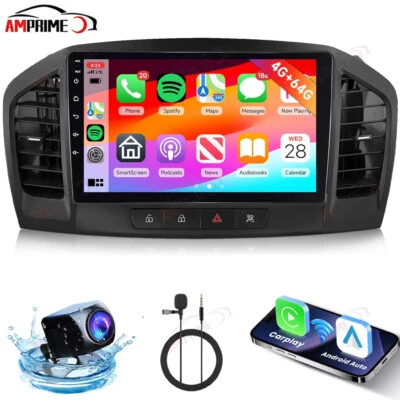AMPRIME Autoradio Navigatore GPS Android 15 Carplay 4G+64GB per Opel Insignia 2008-2012 +Kam
