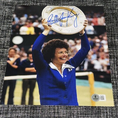 BILLIE JEAN KING SIGNED AUTOGRAPH 8X10 PHOTO WIMBLEDON TENNIS LEGEND ...