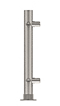 Brushed Stainless 12" High 1" Round PP55 Slimline Series Straight Front Counte - Picture 2 of 5