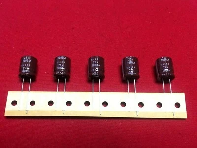 NIPPON CHEMI-CON 5x Elko 1000MF 1000µF 1000uF 25V 105°C Low ESR Impedance RM5,0 12,5x15 mm. Japan