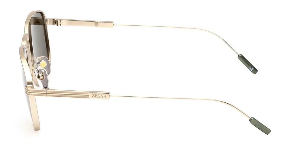 Gafas de sol Ermenegildo Zegna EZ0219 32N marco cuadrado de metal dorado mate 56-17-140 Foto 3 de 3