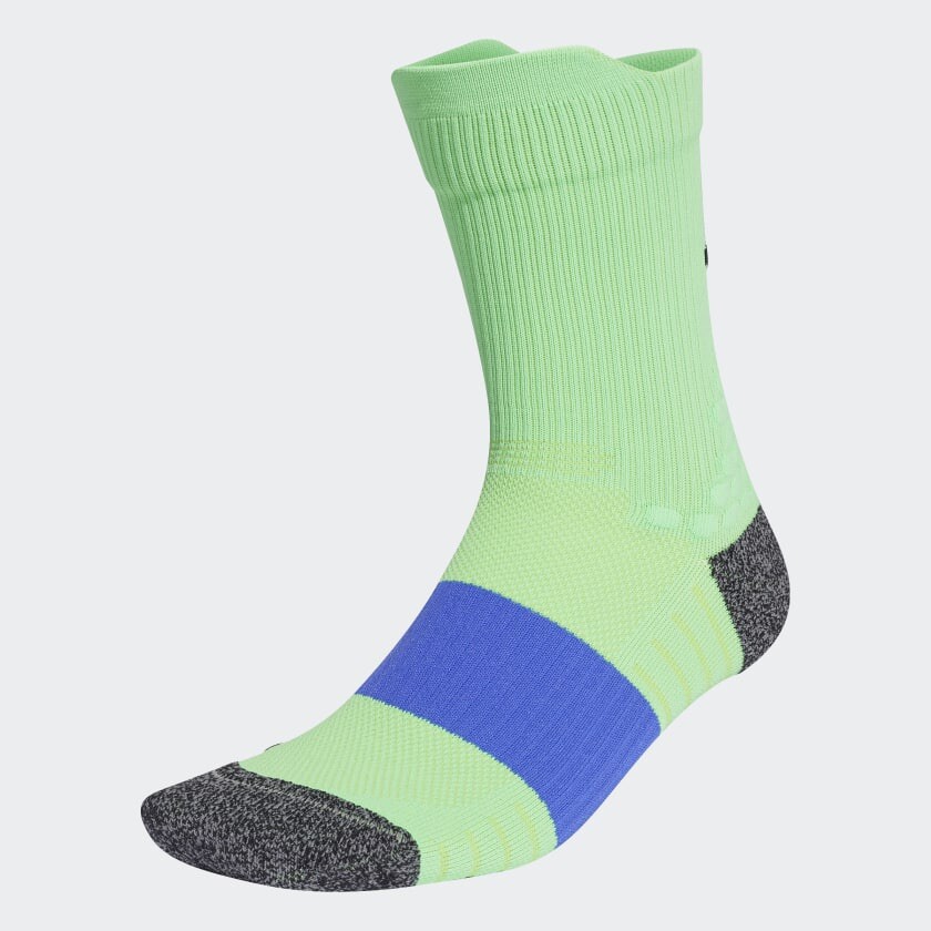 Adidas Prime Green Running Ultralight Crew Socks UK BRAND