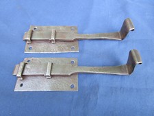 2 targettes rustiques fer forgé ancien porte longueur 19,5 & 20,7 cm 