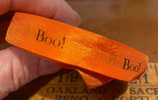 Novelty 1/2" Rayon Ribbon Bright Orange Boo 1yd Halloween