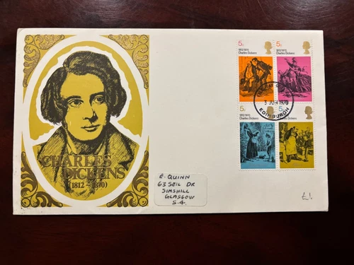 United Kingdom 1970 - Charles Dickens FDC stamps Edinburgh